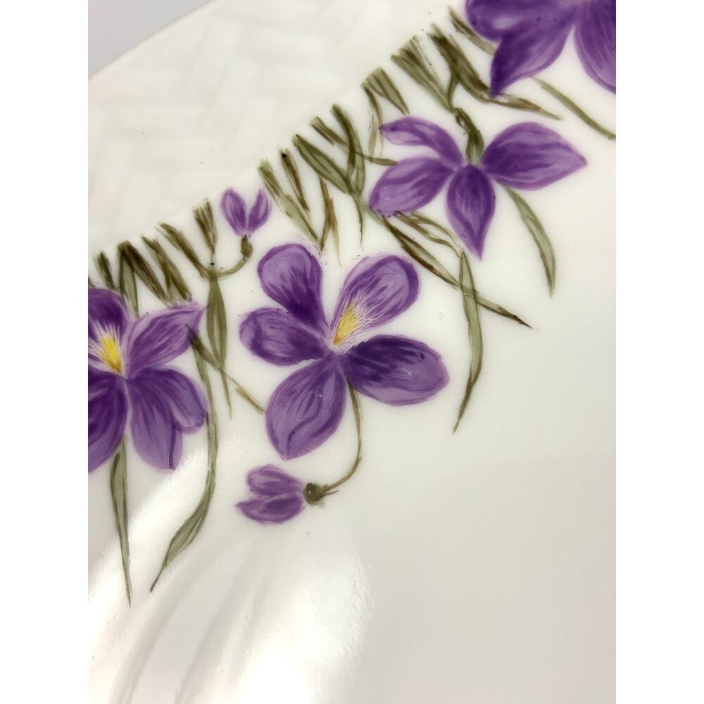 Antique H & C Haviland Limoges France 7.5" Purple Floral Porcelain Plate - Picture 11 of 14